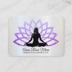 *~* Yoga Lavender Lotus Woman Healing Energy Business Card