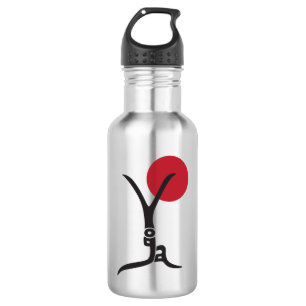 Yoga Lettering Silver Water Bottle