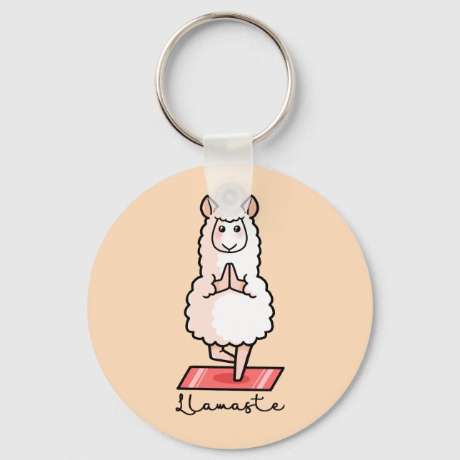 Yoga Llama - Lamaste Key Ring (Front)