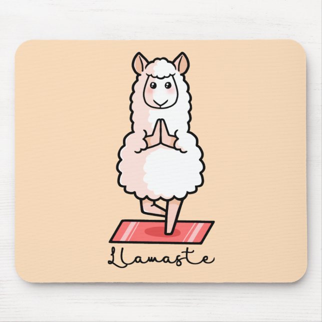 Yoga Llama - Llamaste Mouse Mat (Front)