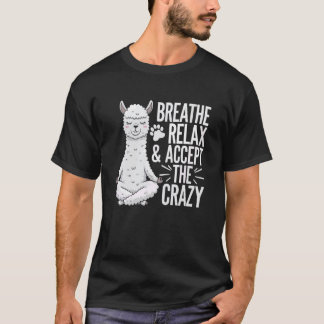 Yoga Llama Namaste Meditation Zen Animal Yoga Inst T-Shirt
