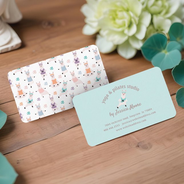 Yoga Llamas & Pilates Fitness Studio Company Logo  Business Card (Yoga Llamas & Pilates Fitness Studio Company Logo Business Card)