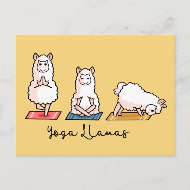Yoga Llamas Postcard (Front)