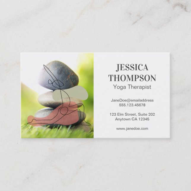 Yoga Logo | Stacked Rocks | Flexibility Business Card (Front)