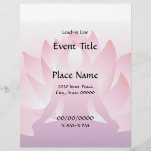 Yoga Lotus 8.5 x 11 Event Flyer