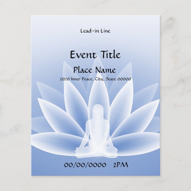 Yoga Lotus Blue Small Event Flyer (Front)