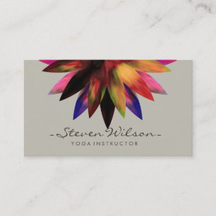 Yoga Lotus Flower Meditation Watercolor Business Card