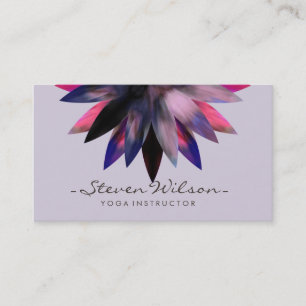 Yoga Lotus Flower Meditation Watercolor Business Card