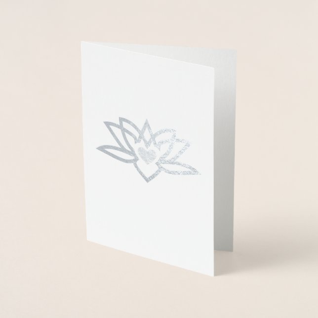 Yoga Lotus Heart Foil Foil Card (Front)