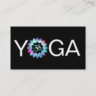 ~* Yoga Lotus Mandala Teacher Instructor Aum Om Business Card