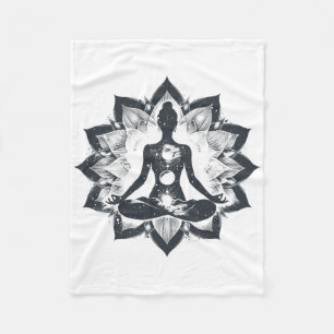 Yoga Lotus Meditation _1 Fleece Blanket