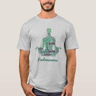Yoga Lotus Pose In Shades of Blue and Teal T-Shirt