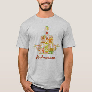 Yoga Lotus Pose In Shades of Orange and Green T-Shirt