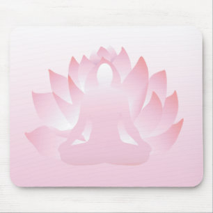 Yoga Lotus Pose Pink Flower Namaste Mousepad