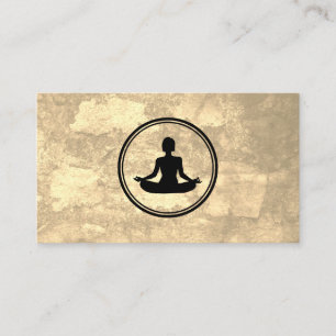 Yoga Lotus Pose Sepia Texture Business Card