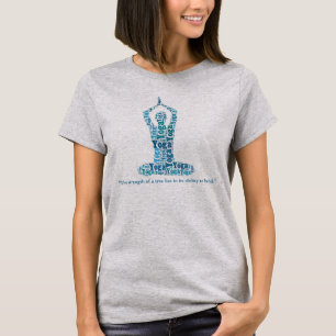Yoga Lotus Pose Word Cloud In Blues T-Shirt