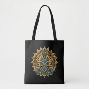 Yoga Lotus Pose Zen Graphic Tote Bag