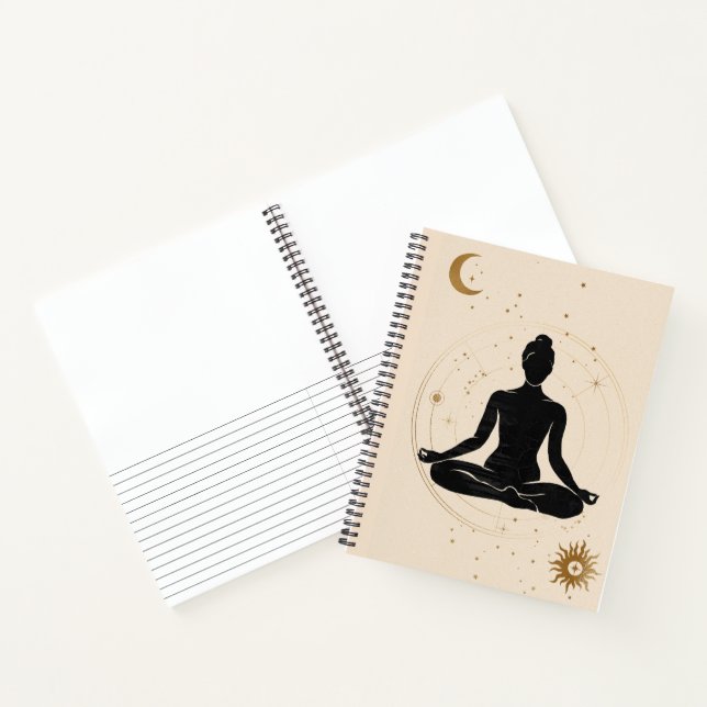 Yoga lotus position silhouette zen journal collage (Inside)