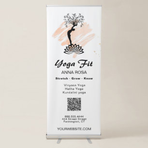 *~* Yoga Lotus Tree of Life Simple White Retractab Retractable Banner