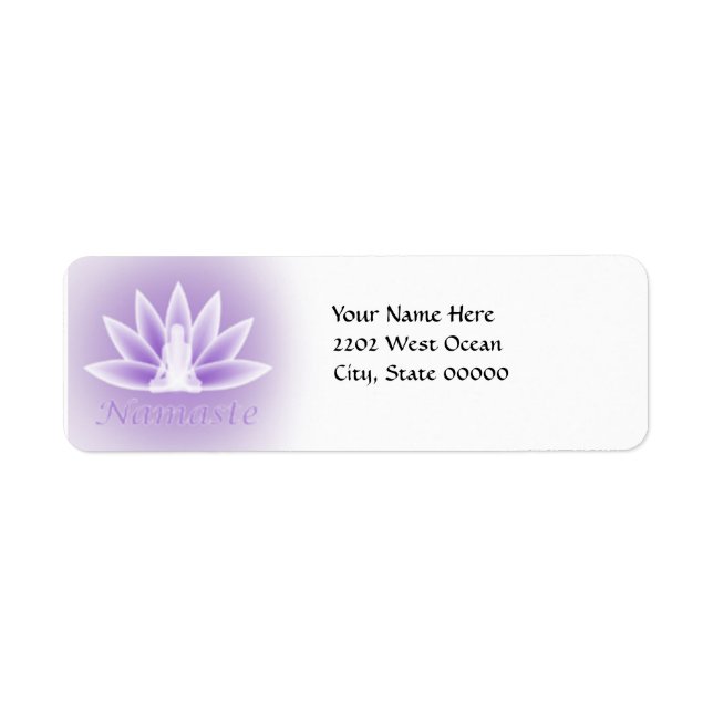 Yoga Lotus Woman Flower Violet Return Address (Front)