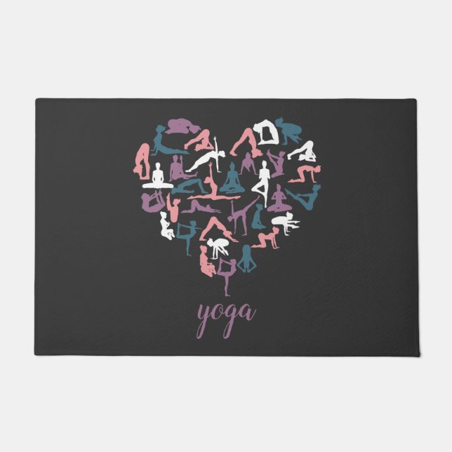 Yoga Love Silhouettes Doormat (Front)