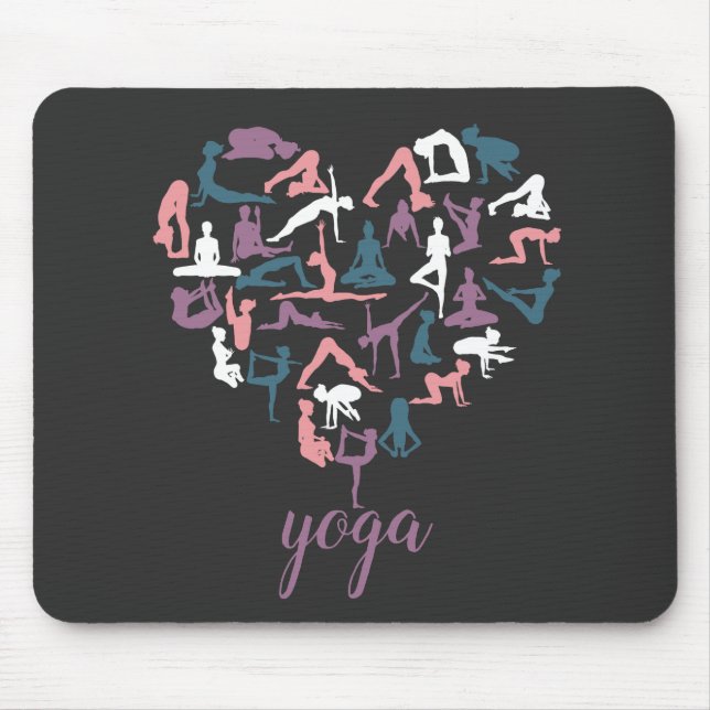 Yoga Love Silhouettes Mouse Mat (Front)