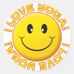 Yoga Love Smile Classic Round Sticker