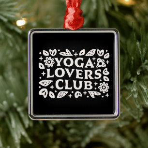 Yoga lover club funny spiritual black metal tree decoration
