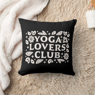 Yoga lover club spiritual funny yogi black cushion