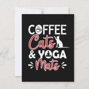 Yoga Lover Coffee Cat And Yoga Mats Card