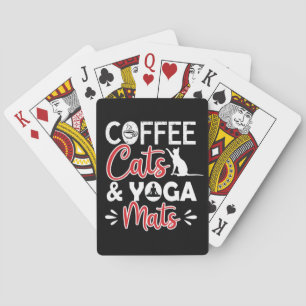 Yoga Lover   Coffee Cat And Yoga Mats Playing Cards