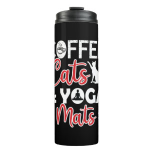 Yoga Lover Coffee Cat And Yoga Mats Thermal Tumbler