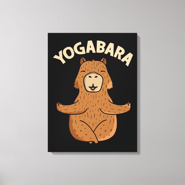 Yoga Lover Gift Women Capybara Meditation Yoga Canvas Print (Front)