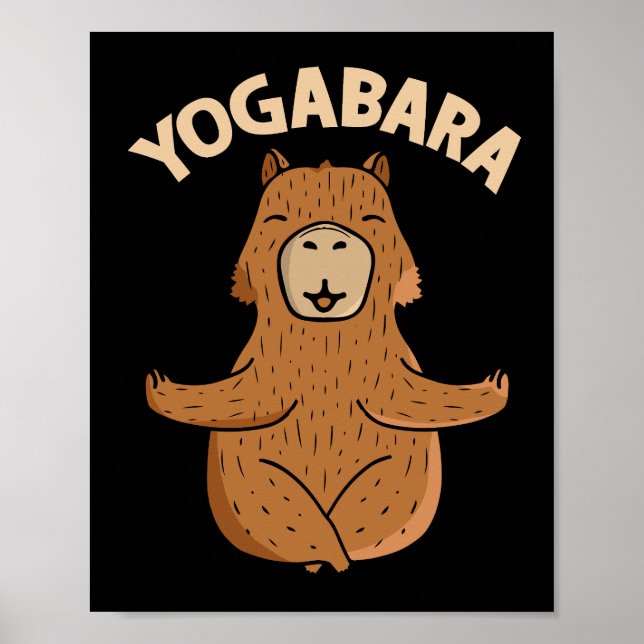 Yoga Lover Gift Women Capybara Meditation Yoga Poster (Front)