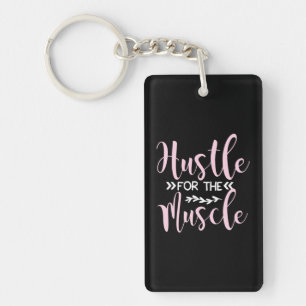 Yoga Lover Hustle For The Muscle Key Ring