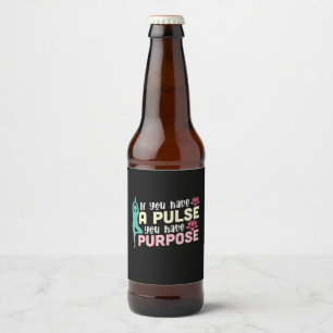 Yoga Lover If You Have A Pulse Beer Bottle Label