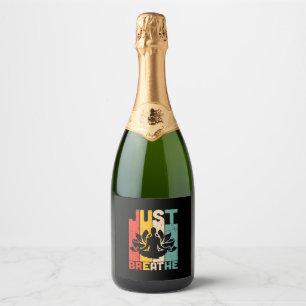 Yoga Lover Just Breathe Lotus Yoga Sparkling Wine Label