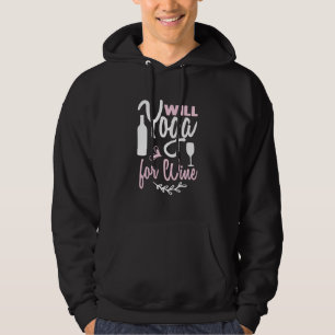 Yoga Lover Will Yoga For Wine Hoodie