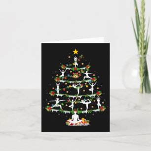 Yoga Lover Xmas Lighting Yoga Christmas Tree  Card