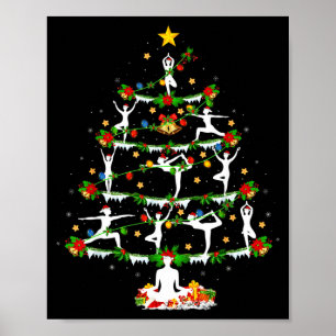 Yoga Lover Xmas Lighting Yoga Christmas Tree  Poster