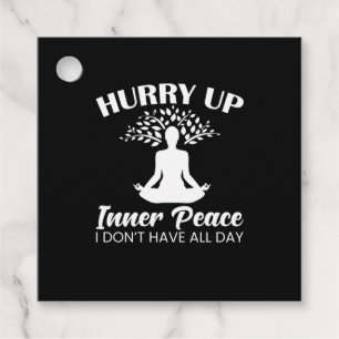 Yoga Lover Yofa Hurry Up Inner Peace Favour Tags