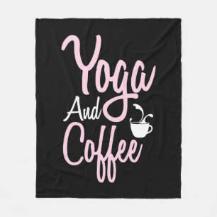 Yoga Lover Yoga And Coffee Fleece Blanket