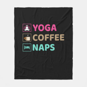 Yoga Lover Yoga Coffee Naps Fleece Blanket