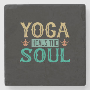 Yoga Lover   Yoga Heals The Soul Stone Coaster