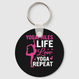 Yoga Lover Yoga Life Love Yoga Repeat Key Ring