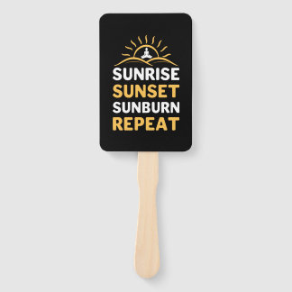 Yoga Lover | Yoga Sunrise Sunset Sunburn Repeat Hand Fan