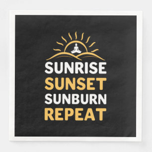 Yoga Lover   Yoga Sunrise Sunset Sunburn Repeat Napkin