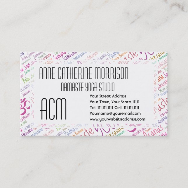 Yoga Lover's Business Card (Front)