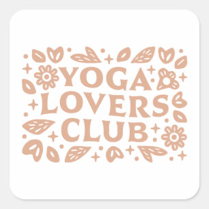 Yoga lovers club yogi girls besties group class square sticker