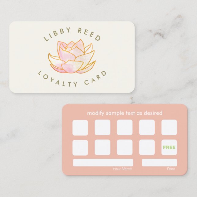  Yoga Loyalty 10 Visit Punch Business Card (Front/Back)